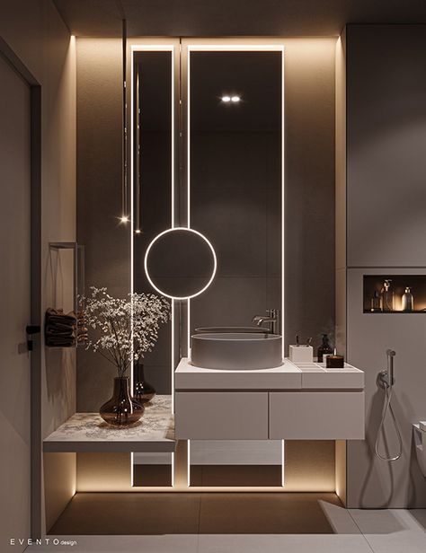 Toilet Design Modern Interiors, Modern Powder Bath, Powder Toilet, Toilet Design Modern, Washbasin Design, Hotel Plan, Washroom Design, Basin Design, Powder Room Design