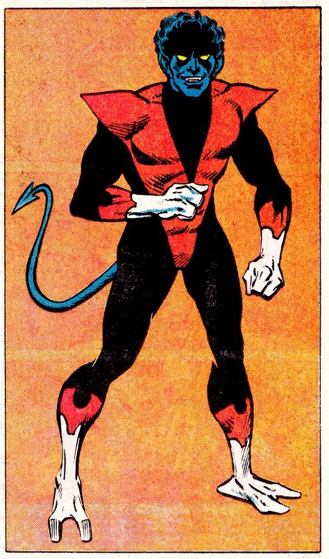 Night Crawler Night Crawler Xmen, Nightcrawler Art, Nightcrawler Xmen, Nightcrawler Marvel, Cowboy Character Design, Night Crawler, Kurt Wagner, Vintage Marvel, Classic Characters