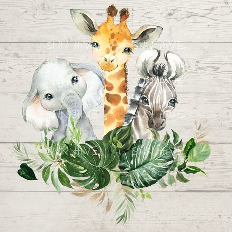 Elephant Baby Rooms, Jungle Clipart, Animal Party Decorations, Jungle Safari Animals, Jungle Animals Party, Baby Jungle Animals, Clipart Animals, Safari Animals Birthday, Safari Baby Animals