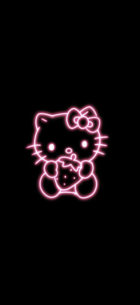 Cute Hello Kitty Pfp Aesthetic, Pink Hello Kitty Black Background, Hello Kitty Glow In The Dark, Neon Sanrio Wallpaper, Edgy Hello Kitty Wallpaper, Hello Kitty Baddie Pfp, Hello Kitty Lock Screen Black, Hello Kitty Neon Wallpaper, Hello Kitty Wallpaper Black And Pink