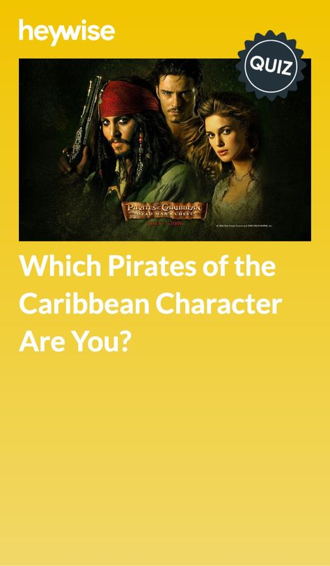 Which Pirates Of The Caribbean Character Are You, Davy Jones Ship, Popular Disney Movies, University Of Regina, The Pirates Of The Caribbean, Pirate Names, Which Hogwarts House, Elizabeth Swann, Buzz Feed