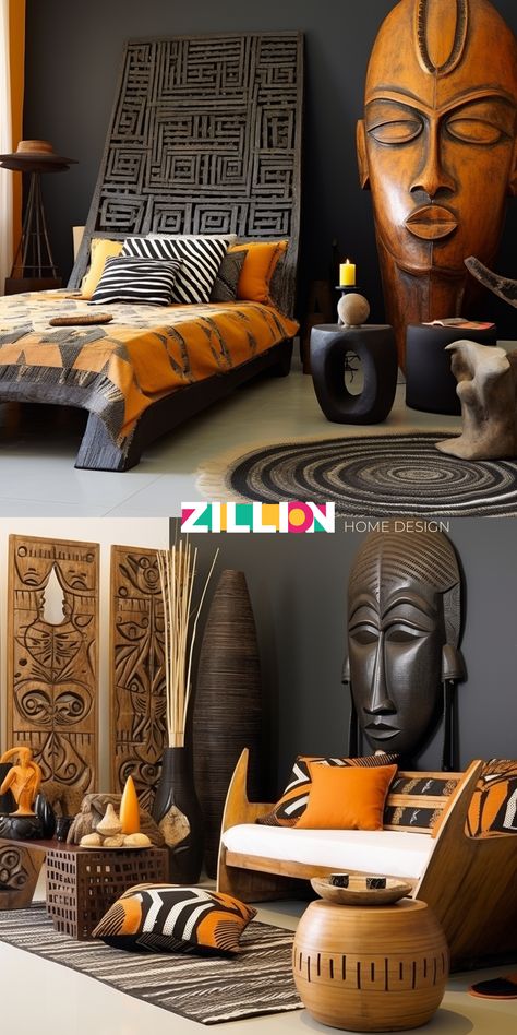 Your Gateway to African-inspired Interior Design African Interior Design Living Rooms, African Inspired Bedroom, African Style Bedroom, Afro Bohemian Style Decor, Afrohemian Decor, African Decor Living Room, African Themed Living Room, African Bedroom, Modern African Decor