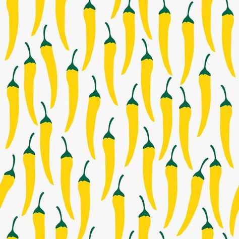 Chili Pepper Illustration, Foodie Background, Chilli Illustration, Pepper Wallpaper, Pepper Illustration, Yellow Chili Peppers, Peruvian Design, Aesthetic Phones, Vegetable Pattern