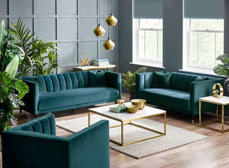 Julian Bowen Salma Teal Sofa Living Room, Teal Living Rooms, Teal Sofa, Compact Sofas, Beautiful Sofas, Three Seater Sofa, Wholesale Furniture, Comfortable Sofa, Couches Living Room