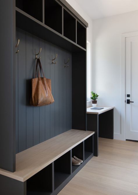 The 7 Top Paint Color Trends of 2023 Entry Mudroom Ideas Modern, Garage Paint Colors, Mudroom Paint, Mudroom Paint Color, Paint Color Trends, Top Paint Colors, Hall Painting, Mudroom Cabinets, Mud Room Entry