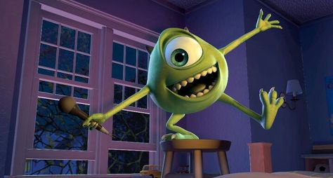 Mike Wizowski! -Monsters Inc. Disney Descendants Characters, Monsters Inc University, Circus Characters, Animation Disney, Green Characters, Tom Y Jerry, Disney Monsters, Pixar Films, Pixar Characters