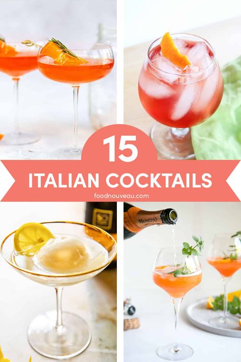 Discover 15 classic to creative Italian cocktails in this collection of drink recipes perfect for happy hour. Host l'aperitivo at home! Aperitif, Italian Limoncello Recipe, Italian Cocktail Recipes, Limoncello Recipe, Italian Drinks, Italian Dinner Party, Italian Cocktails, Italian Party, Afro Hairstyle