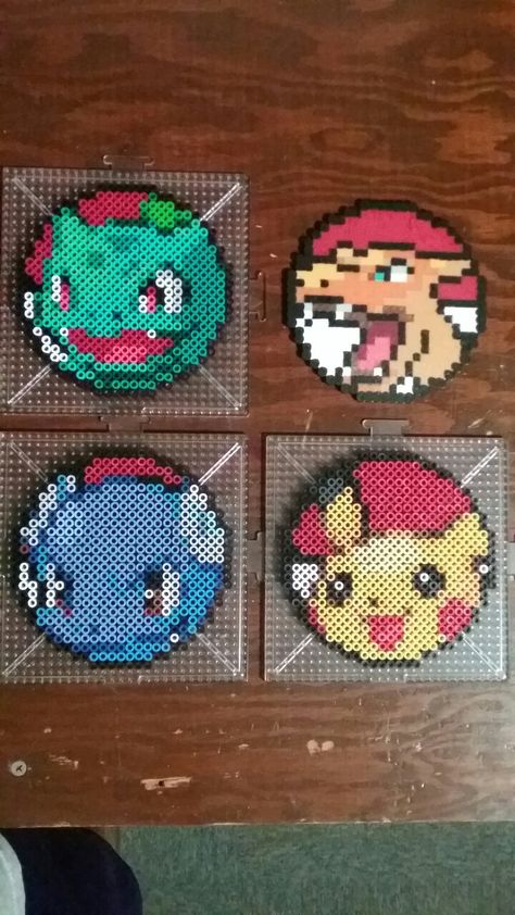 Pearl Beads Pattern Pokemon, Pixel Art Pattern Coasters, Perler Beads Pokemon Small, Melty Beads Pokemon, Peeler Beads Pokemon, Fuse Beads Coasters, Fuse Bead Patterns Pokemon, Pixel Art Coaster, Peeler Bead Pokémon