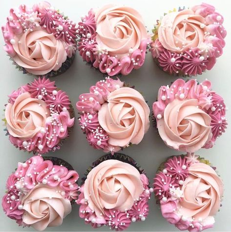 Pink Cupcake Ideas, Funfetti Cupcake Recipe, Cupcakes Bonitos, Cupcake Rosa, Happy Cakes, Cupcake Decorating Ideas, Cupcakes Design, Cupcakes Pink, Cupcake Piping