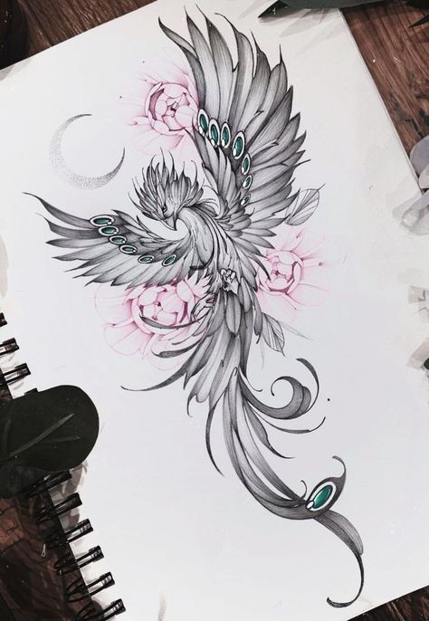 Tree Of Life Tattoo Feminine Back, Gryphon Tattoo, Goth Symbols, Tato Phoenix, Tattoo Mafia, Phoenix Tattoo Feminine, Small Phoenix Tattoos, Phoenix Bird Tattoos, Couples Tattoo