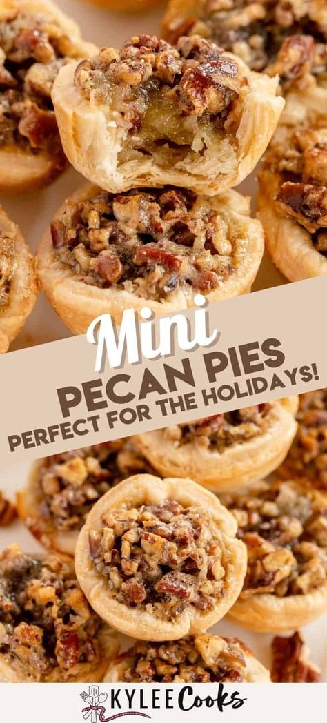 Pie, Mini Pecan Tassies, Pecan Pie Bites Pioneer Woman, Pecan Bites Recipe, Small Pecan Pies, Pecan Cups, Pecan Tarts Mini, Mini Pecan Pie Recipes, Mini Pecan Pie