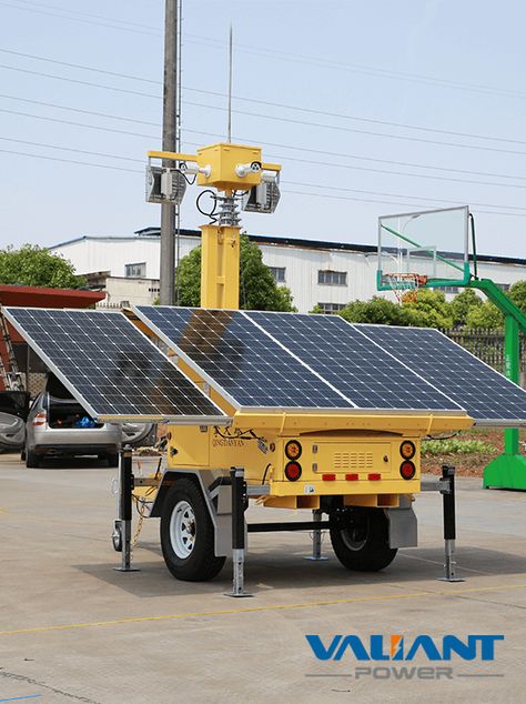 Mobile Surveillance Equipment VTS1200A-C  Product Feature: 1. 4*325W solar panels 2. 4*200Ah/6*150Ah/8*150Ah gel batteries,DC24V/48V system 3. 1*PTZ camera,3*bullet camera 4. Optional 6 to 9 meters manual/electric/ hydraulic mast 5. Single axle trailer with Australia/ Europe/North America standard Technology Gadgets, Tech Gadgets Technology, Surveillance Equipment, Portable Solar Power, Ptz Camera, Gadgets Technology, Eclectic Modern, Product Feature, Clean Energy