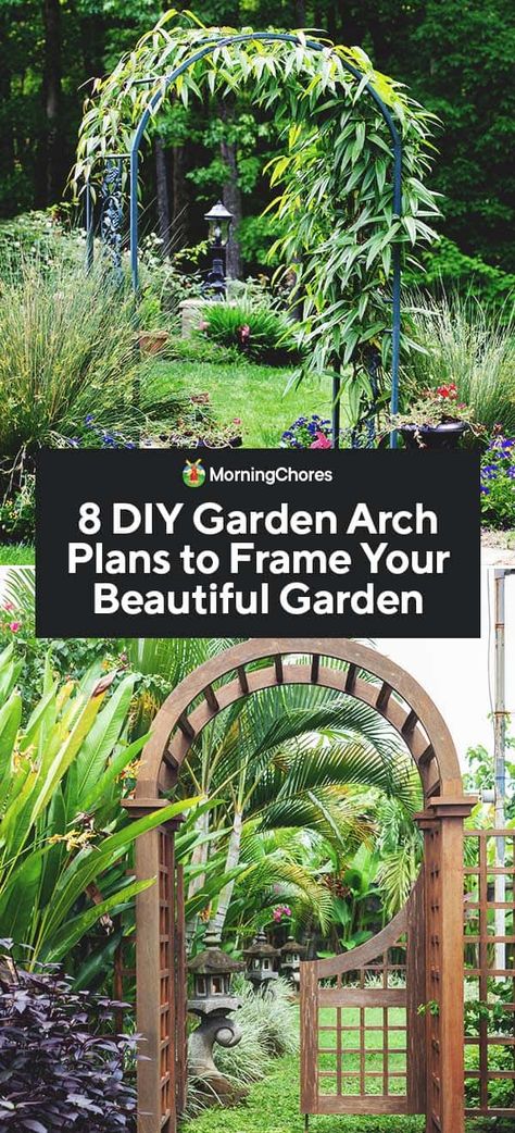 8 DIY Garden Arch Plans to Frame Your Beautiful Garden Garden Arch Trellis, Garden Archway, Arch Ideas, Arch Trellis, Diy Trellis, Meditation Garden, Corner Garden, Garden Entrance, Garden Arches