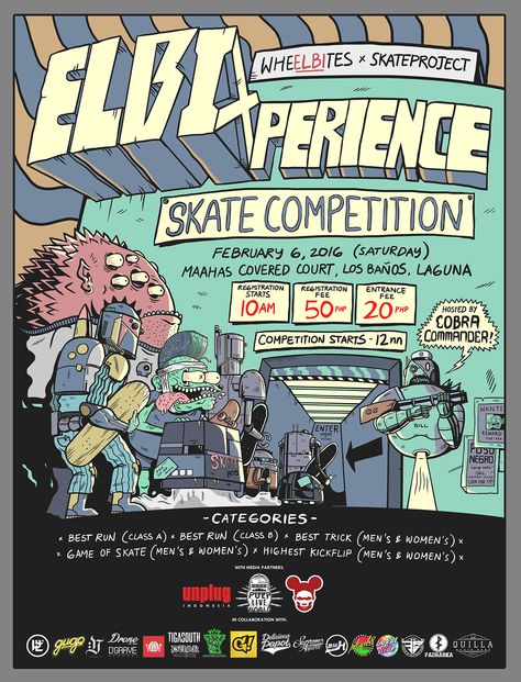 ELBIxPERIENCE Skate Competition Poster on Behance Skate Competition Poster, Competition Poster Design Ideas, Art Competition Poster Design, Poster Competition Ideas, Promo Poster Design Ideas, Competition Poster Ideas, Poster For Competition, Art Competition Poster, Design Competition Poster