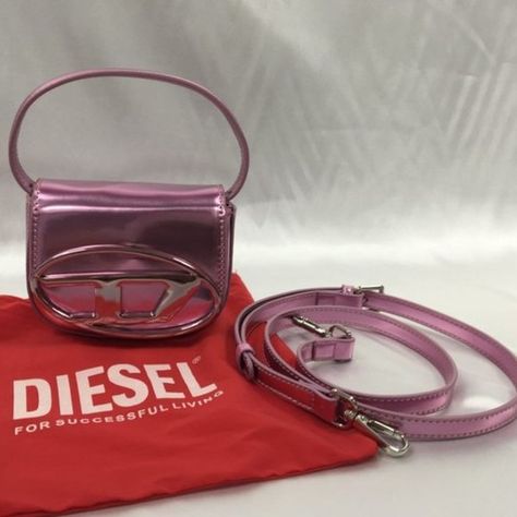 NWT DIESEL 1DR XS ICONIC MINI Bag - Pink Diesel 1dr, Diesel Handbags, It Bag, Show Collection, Moon Shapes, 2023 Fashion, Mini Purse, Runway Show, Signature Design