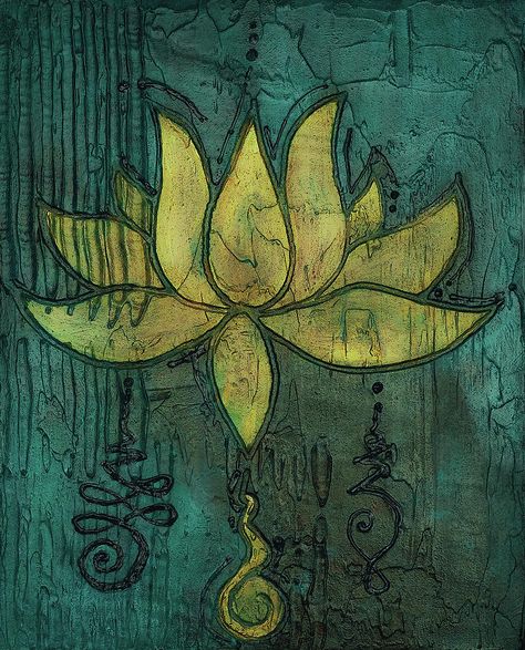 Om Symbol Painting, Unalome Symbol, 8x10 Painting, Lotus Flower Painting, Lotus Flower Pictures, Botanical Collage, Zen Interiors, Buddha Canvas, Pond Painting