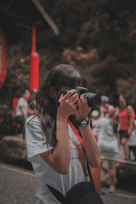 Holding A Camera, A Group, A Woman, Photographer