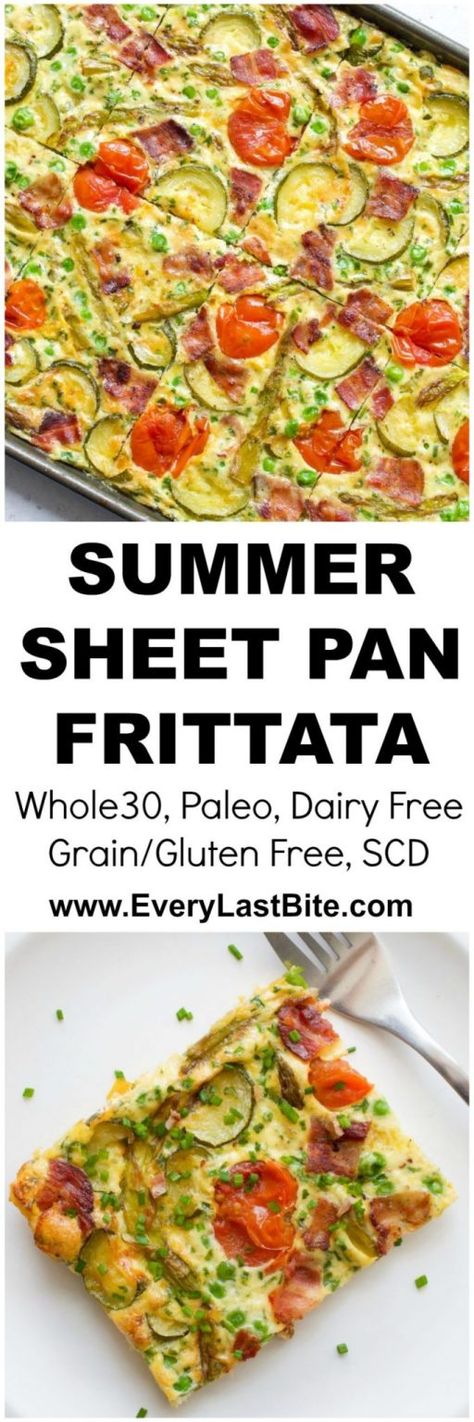 Whole 30 Frittata, Specific Carbohydrate Diet Recipes, Paleo Dishes, Sheet Pan Suppers, Whole 30 Breakfast, Recipe Sheets, Summer Veggies, Frittata Recipes, Egg Recipes For Breakfast