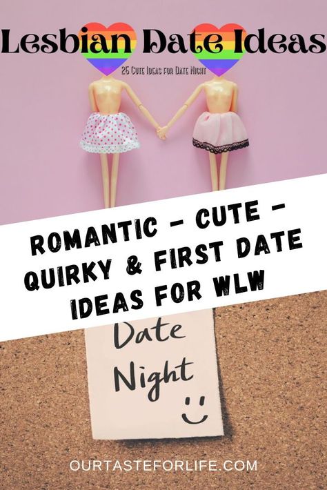 Looking for some fun and creative lesbian date ideas? We've rounded up 25 of our favourite to help inspire some ideas for you and your love. #lesbian #lesbiandate #lesbiancouple #dating #datenight #lgbtq Lesbian Contact Name Ideas, Cute Queer Date Ideas, Lgbtq Date Ideas, Lesbian Girlfriend Proposal Ideas, Lesbian Picnic Date Ideas, Lesbian Date Night Ideas, Queer Date Ideas, Cute Wlw Date Ideas, Sapphic Date Ideas