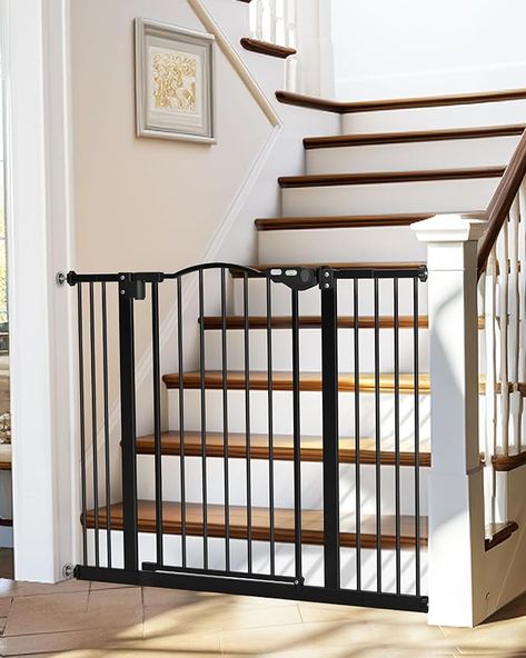 InnoTruth 29-39.6” Baby Gate for Stairs & Doorways, 30" Tall Pressure Mount Pet Gates, Easy Step Auto Close Both Sides Walk Thru Child Gate, Dual-Lock Safety Design and One-Hand Operation, Black Dog Gate For Stairs, Extra Tall Pet Gate, Child Gate, Dog Gates For Stairs, Wide Baby Gate, Gate For Stairs, Tall Dog, Baby Gate For Stairs, Kids Gate