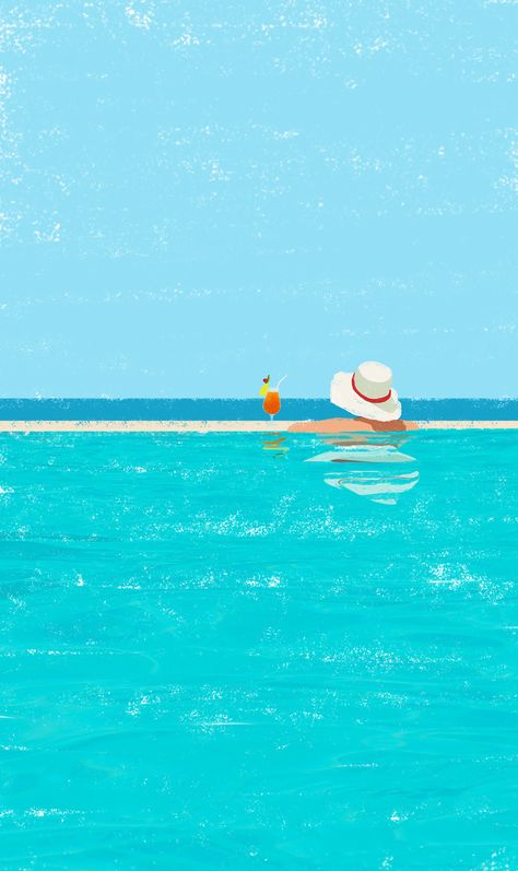 Mail Art, Drawing People, Art Plage, Beach Illustration, Summer Illustration, Art Et Illustration, Beach Art, Art Paint, Painting Inspiration