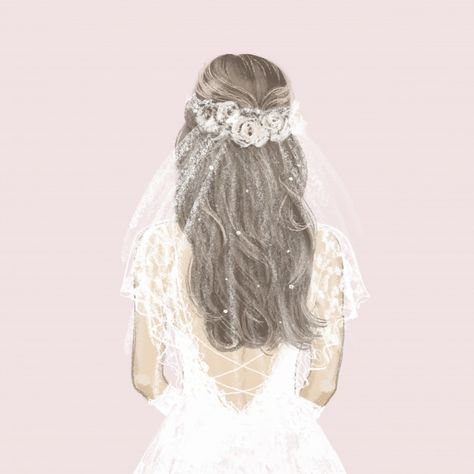 Beautiful bride in white dress. hand dra... | Premium Vector #Freepik #vector #wedding #vintage #hand #woman Bride Drawing, Bride Cartoon, Bride And Groom Cartoon, Bride Clipart, حفل توديع العزوبية, Bride Silhouette, Wedding Drawing, Zestaw Ikon, Wedding Dress Sketches