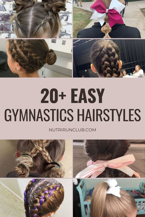 Look your best while performing your gymnastics routine with these CUTE gymnastics hairstyles. Put your hair in a bun and have some fun! We also share the best gymnastics competition hairstyles to look your best while aiming for that medal! Read more: Gymnastics Hairstyles Bun, Gymnastics Hairstyles Easy, Cute Gymnastics Hairstyles, Gymnastics Hairstyles for long hair, and much more! Dance Hair Ideas Competition, Easy Gymnastics Hairstyles For Practice, Gymnastics Competition Hairstyles, Dance Practice Hair, Easy Gymnastics Hairstyles, Hairstyles For Gymnastics, Hairstyles Gymnastics, Pool Day Hairstyles, Competition Hairstyles