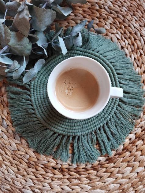 Boho Dining Table Decor, Boho Placemat, Coaster Macrame, Round Table Runner, Boho Dining Table, Macrame Round, Macrame Coaster, Large Macrame, Macrame Art