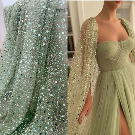 Prom Fabric, Sequin Cape, Bead Lace, Junior Prom, Dress Couture, Green Tulle, Beaded Lace Fabric, Corset Dress Prom, Tulle Flowers