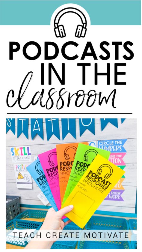 Podcasts in the classroom are so fun and engaging! Have you jumped on the podcast train yet?! I have an excellent system for using podcasts in the classroom that will create student buy-in, increase student engagement, and build your students listening skills. Easily add reflective thinking through comprehension questions, reading skills, and writing to your students' listening! Podcasts make the perfect companion to your students listening station and even work for a quick grade! One Word Project Examples, Storyworks In The Classroom, Grade 7 Classroom, Middle School Teaching, Business Classroom, Gifted Classroom, 5th Grade Classroom, Teaching Technology, School Technology