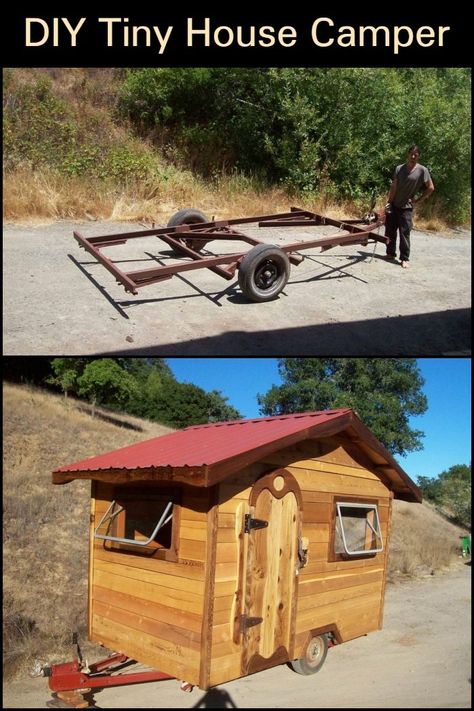 Diy Tiny House On Wheels, Trailer Frame, Trailer Organization, Tiny House Camper, Tiny Home On Wheels, Diy Tiny House, Tiny Camper, Tiny House Community, Build A Camper