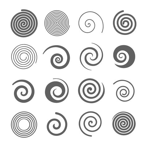 Spiral Design Art, Spiral Drawing, Swirl Tattoo, Spiral Tattoos, Brush Tattoo, Spiral Line, Spiral Art, Black Silhouette, Spiral Design