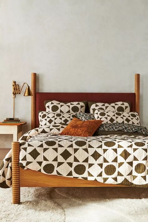 Katie Hodges Gauze Quilt | AnthroLiving Quilt Anthropologie, Gauze Quilt, Farmhouse Bedding Sets, Organic Quilt, California Architecture, Mid Century Modern Patterns, Farmhouse Bedding, Perfect Bedding, Quilted Coverlet