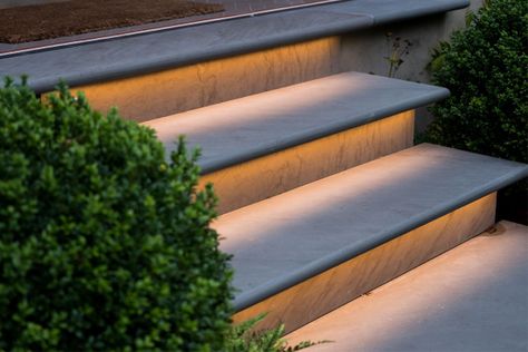 Rosebank Landscaping, Outdoor Stair Lighting, London Stone, Outside Stairs, Patio Stairs, Step Lighting Outdoor, Outdoor Lighting Design, Patio Steps, Garden Stairs