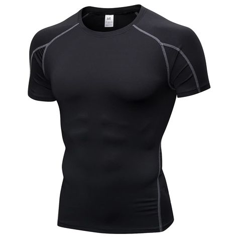 PRICES MAY VARY. 85% Polyester, 15% Spandex Imported Elastic closure Machine Wash 【Quick-Dry Compression Shirts】Men's compression workout shirts is made of Polyester 85% & Spandex 15%, Ideal for Base Layer or Outer Wear. Will not fade or shrink after washing, excellent elasticity with enhanced range of motion,soft fabric, breathable, quick-dry, skin-friendly, great for all day wear. 【Functional Fabric】This breathable compression shirts is made of ultra soft, breathable and sweat-wicking four-way Compression T Shirt, Sport Shirts, Mens Compression, Compression Shirt, Gym Shirts, Running Shirts, Running Workouts, Workout Tshirts, Shorts With Tights