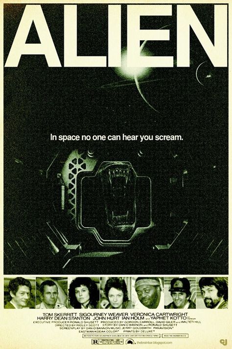 Original ALIEN Poster In Space No One Can Hear You Scream, Alien 1979 Wallpaper, Alien Movie Poster, Harry Dean Stanton, Alien 1979, Pet Sematary, Sigourney Weaver, Aliens Movie, Horror Posters