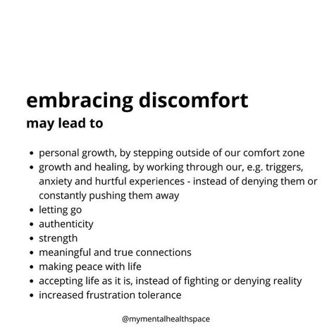 Embrace Discomfort Quotes, Discomfort Quotes, Embrace Discomfort, Uncomfortable Feelings, Fulfillment Quotes, Face Reality, Education Post, Therapy Journal, Writing Therapy