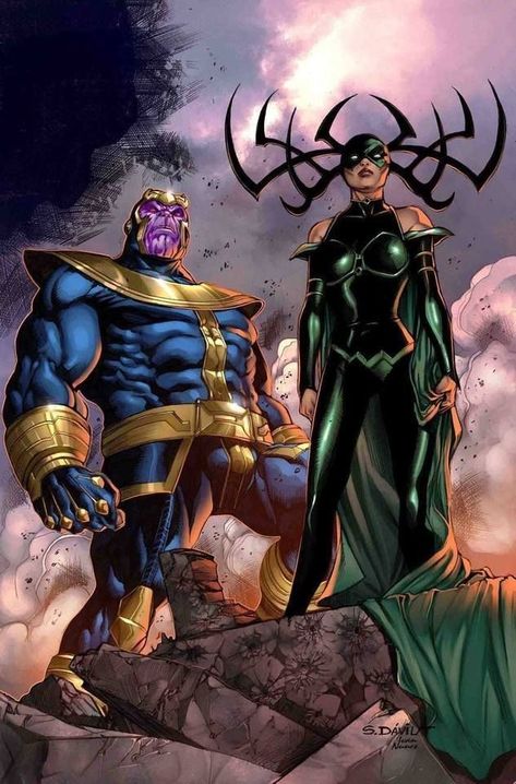 Thanos and Hela Marvel Girl, Film Marvel, Hockey Skates, Thanos Marvel, Comics Anime, Univers Marvel, Comic Villains, Marvel Characters Art, Marvel Villains