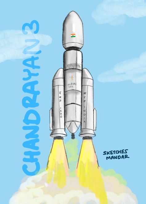 Chandrayan 3 Lettering Drawing, Chandra Dina Poster, Space Day Drawing, Chandrayan 3 Rocket Drawing, Chandrayaan 3 Images Drawing, Chandrayaan 3 Rocket Drawing, Chandryaan3 Drawing, Chandryan3 Poster, Chandrayaan 3 Successful