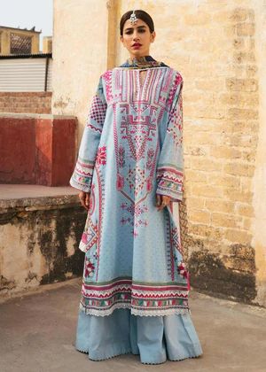 Zara Shahjahan - Gulaab - 9A – LAAM Long Shirt With Sharara, Pakistani Eid Dresses, Sharara Pakistani, Zara Shahjahan, Sharara Designs, Branded Outfits, Dobby Weave, Eid Dresses, Luxury Wear