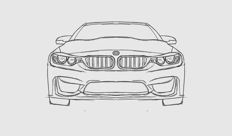 Bmw Drawing Easy, Bmw M4 Drawing, Bmw Car Drawing, Bmw Drawing, Bmw Sketch, Simple Car Drawing, Hope Drawing, Car Drawing Easy, Bmw Xdrive