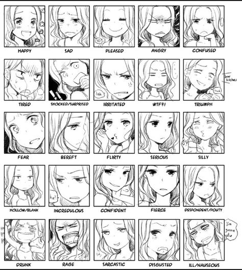 Manga expressions and moods. (^.^) found this really helpful Drawing Faces, Emotions Reference, Facial Expressions Drawing, Drawing Face Expressions, Anime Karakterek, Manga Tutorial, Anime Tutorial, Anime Faces Expressions, Reference Drawing