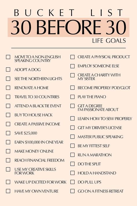 List Of Dreams And Goals, Bucklist Ideas Life Goals, Goals By 30, Life Bucketlist Before 30, 135 Rule To Do List, Check Off What You Did This Year List, Things To Try In Life Bucket Lists, Bucket List Before 20, Things To Add To Bucket List