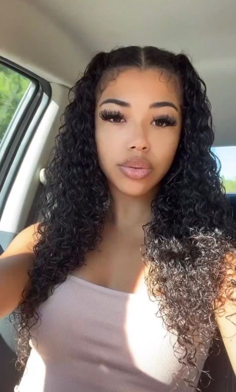 Hairstyles For Straight Wavy Hair, Homecoming Hairstyles For Curly Hair Natural, Curly Hairstyles 2 Ponytails, Curly Hair Copy And Paste Latina, Wavy Hair With Edges, Curly Hairstyles Brown Hair, Edges Hairstyles Curly Hair, Hair Idea Curly, Bday Hairstyles Ideas Curly Hair