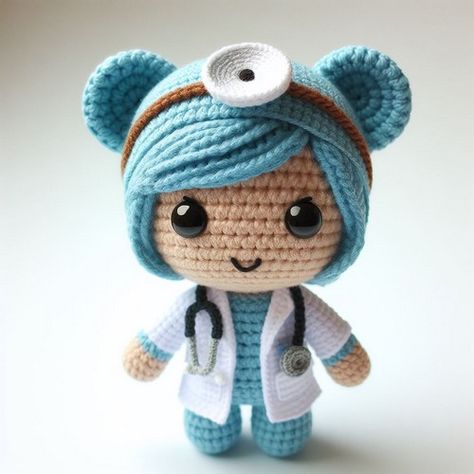 Amigurumi Patterns, Crochet Doctor, Crochet Thread Projects, Powerful Character, Diy Crochet Doll, Crochet Toys Free Patterns, Intricate Crochet, Crochet Toys Free, Cute And Cuddly