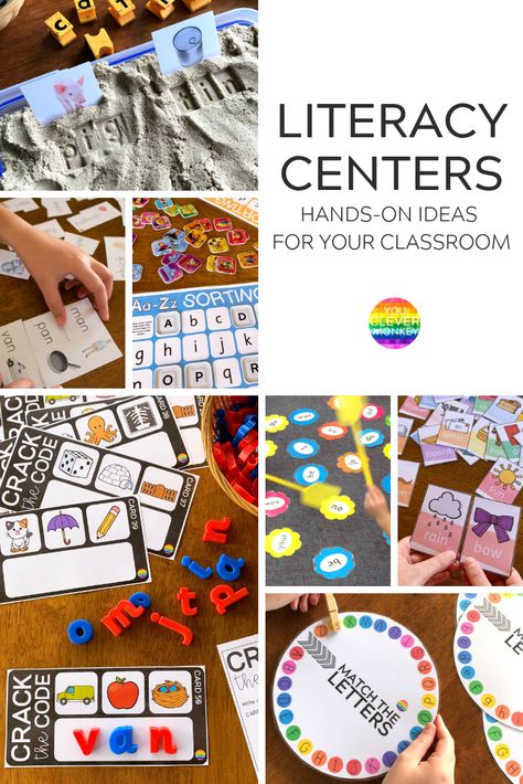 LITERACY CENTRES - HANDS-ON IDEAS FOR LEARNING | you clever monkey Literacy Center Ideas, Functional Literacy, Literacy Work Stations, Ideas For Learning, Literacy Centres, Digraphs Activities, Early Childhood Literacy, Learning Sight Words, Language Centers