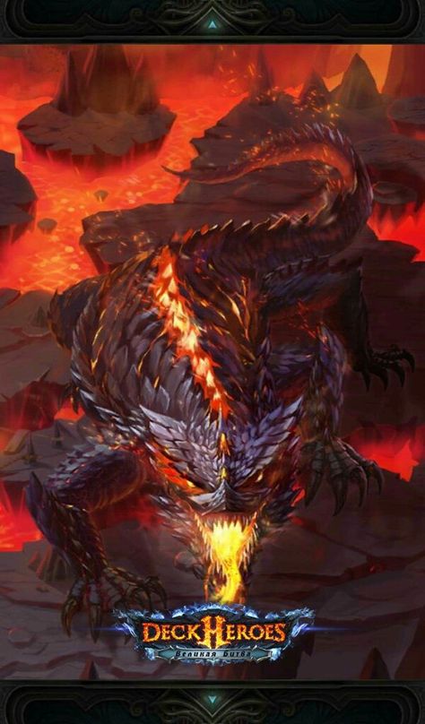 Fire Lizard Fire Lizard, Deck Heroes, Fantastical Creatures, Tower Of Power, Legendary Dragons, Dnd Monsters, Giant Monsters, Fantasy Beasts, Monster Art