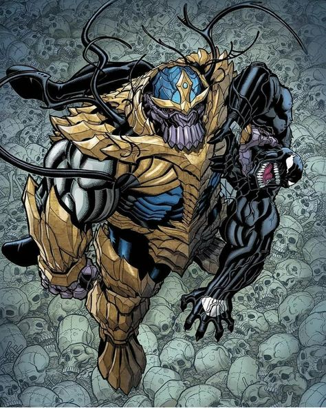 Thanos & Venom Nick Bradshaw, Solgaleo Pokemon, Symbiotes Marvel, Thanos Marvel, Comics Anime, Univers Marvel, Marvel Venom, Arte Dc Comics, Marvel Villains