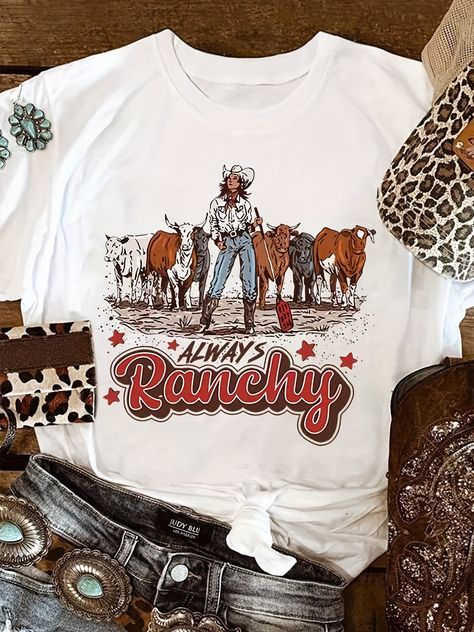Faster shipping. Better service Summer Outfits Casual Simple, Women Ootd, Cowgirl Style Outfits, Ootd Instagram, Clothing 2023, Clothing Aesthetic, Country Vintage, Racing Shirts, Summer Nature