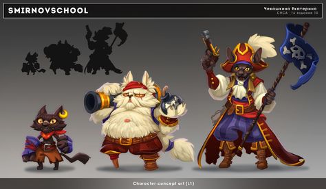 ArtStation - Pirates army, Smirnov School Pirate Cat, Character Concept Art, Pirate Art, Dragon Rpg, Cat Character, Character Sheet, Character Portraits, Art Class, Art Classes